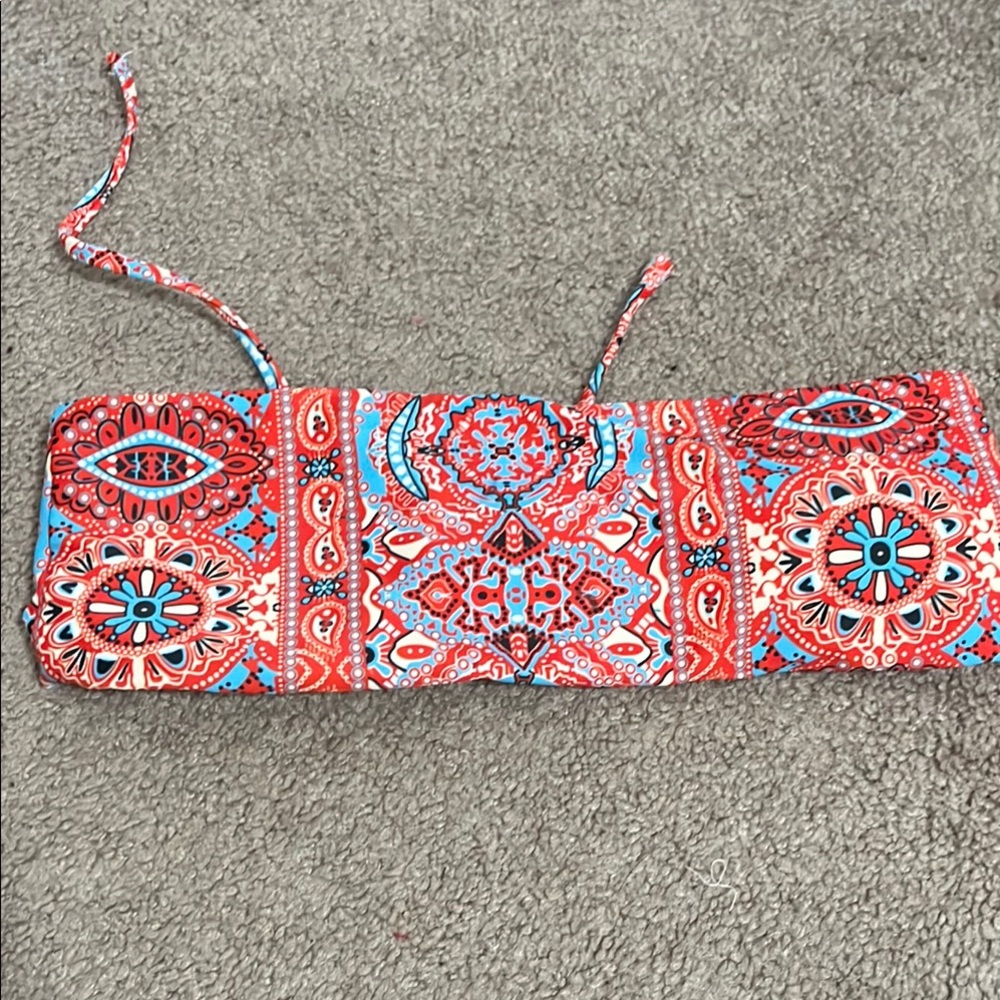 SHEIN Red and Blue Bandeau Bikini Top